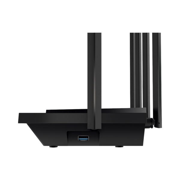 Router WiFi 6 Doble Banda / AX5400 MU-MIMO 4X4 y OFDMA / 1 puerto WAN 10/100/1000 Mbps / 4 puertos LAN 10/100/1000 Mbps / 1 puerto USB 3.0 / 6 potentes antenas / Administración App (Tether) o Página web / Protección HomeShield