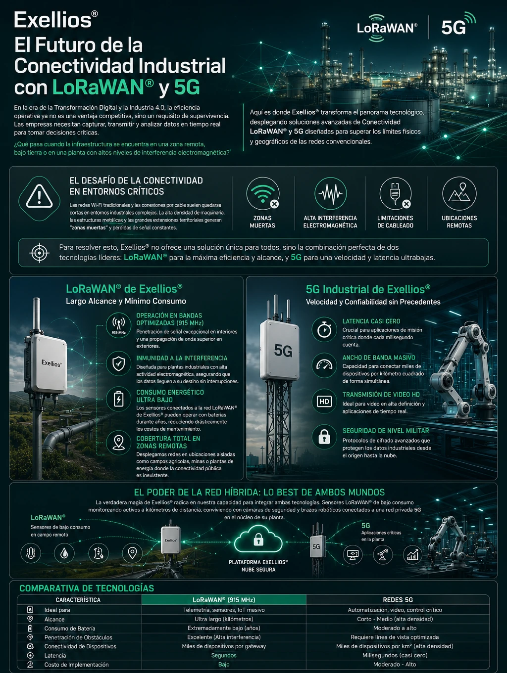 Exellios® El Futuro de la Conectividad Industrial con LoRaWAN y 5G